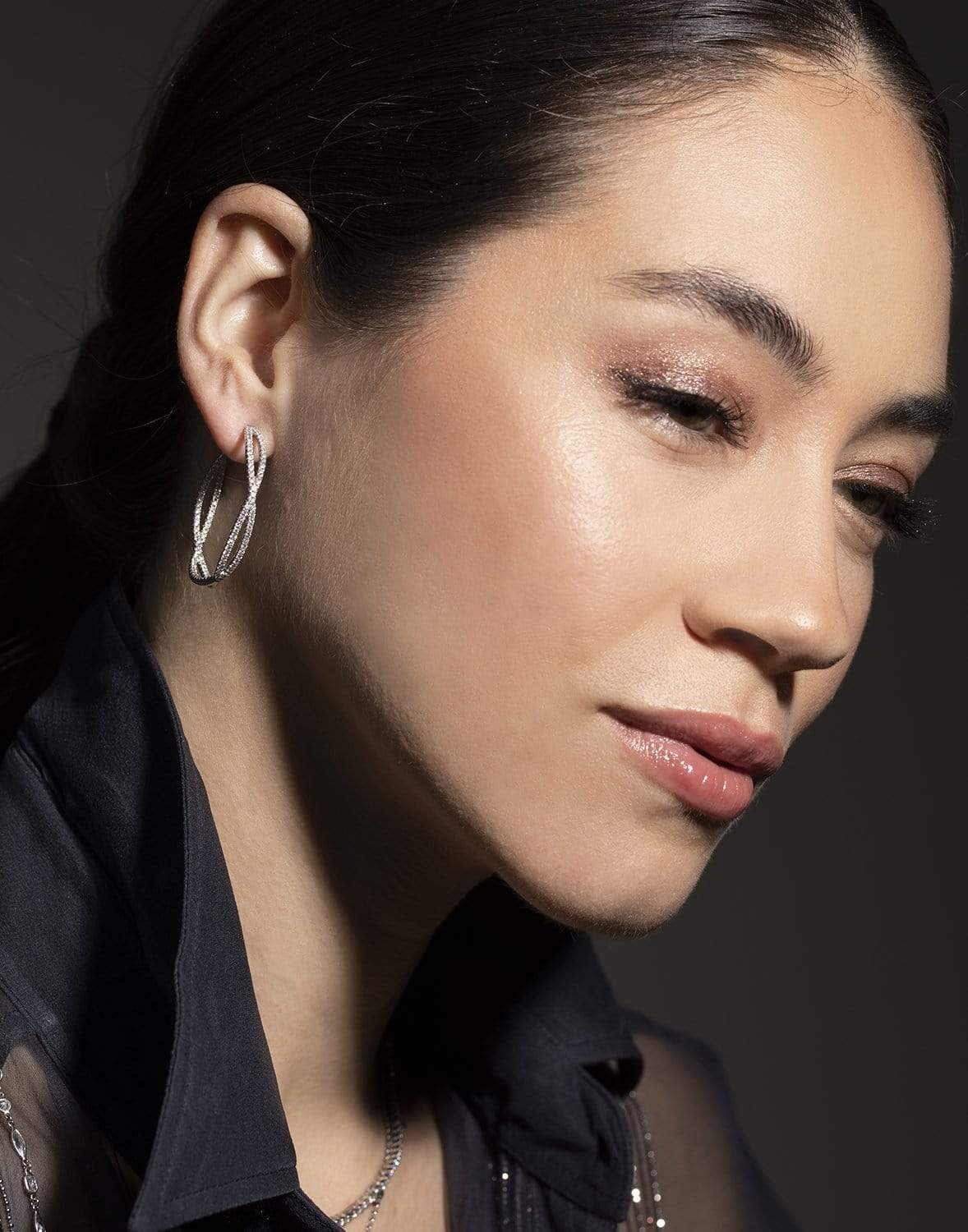 KWIAT-Fidelity Diamond Hoop Earrings-WHITE GOLD