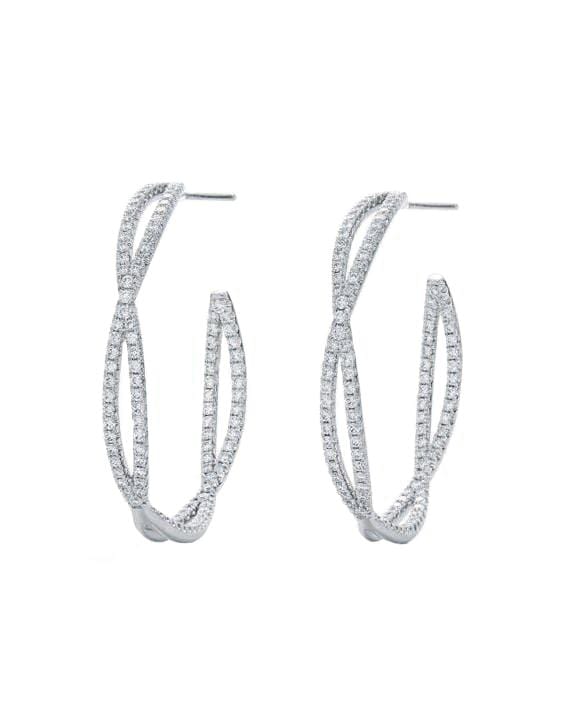 KWIAT-Fidelity Diamond Hoop Earrings-WHITE GOLD
