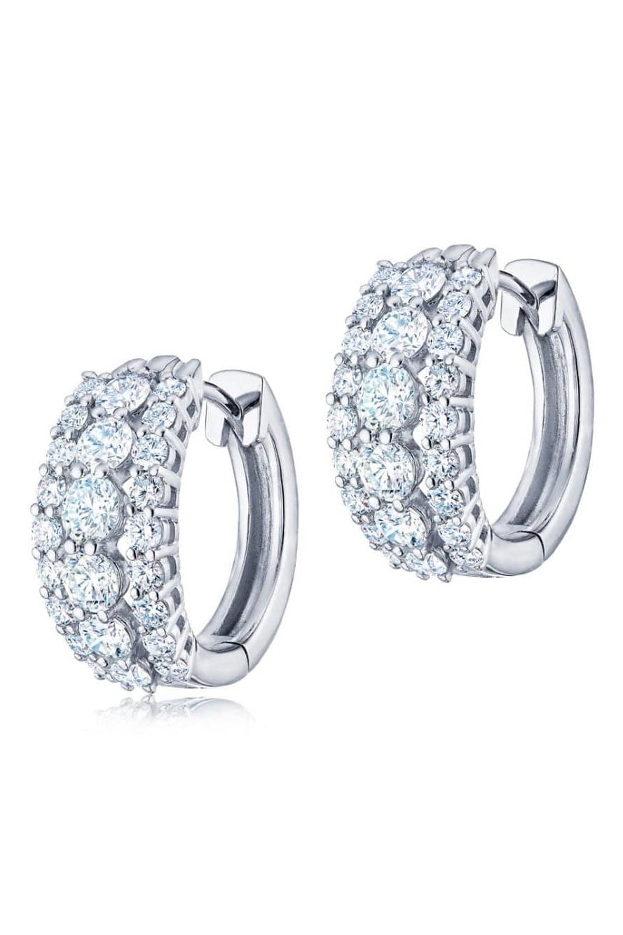 KWIAT-Lyric Diamond Huggie Earrings-WHITE GOLD