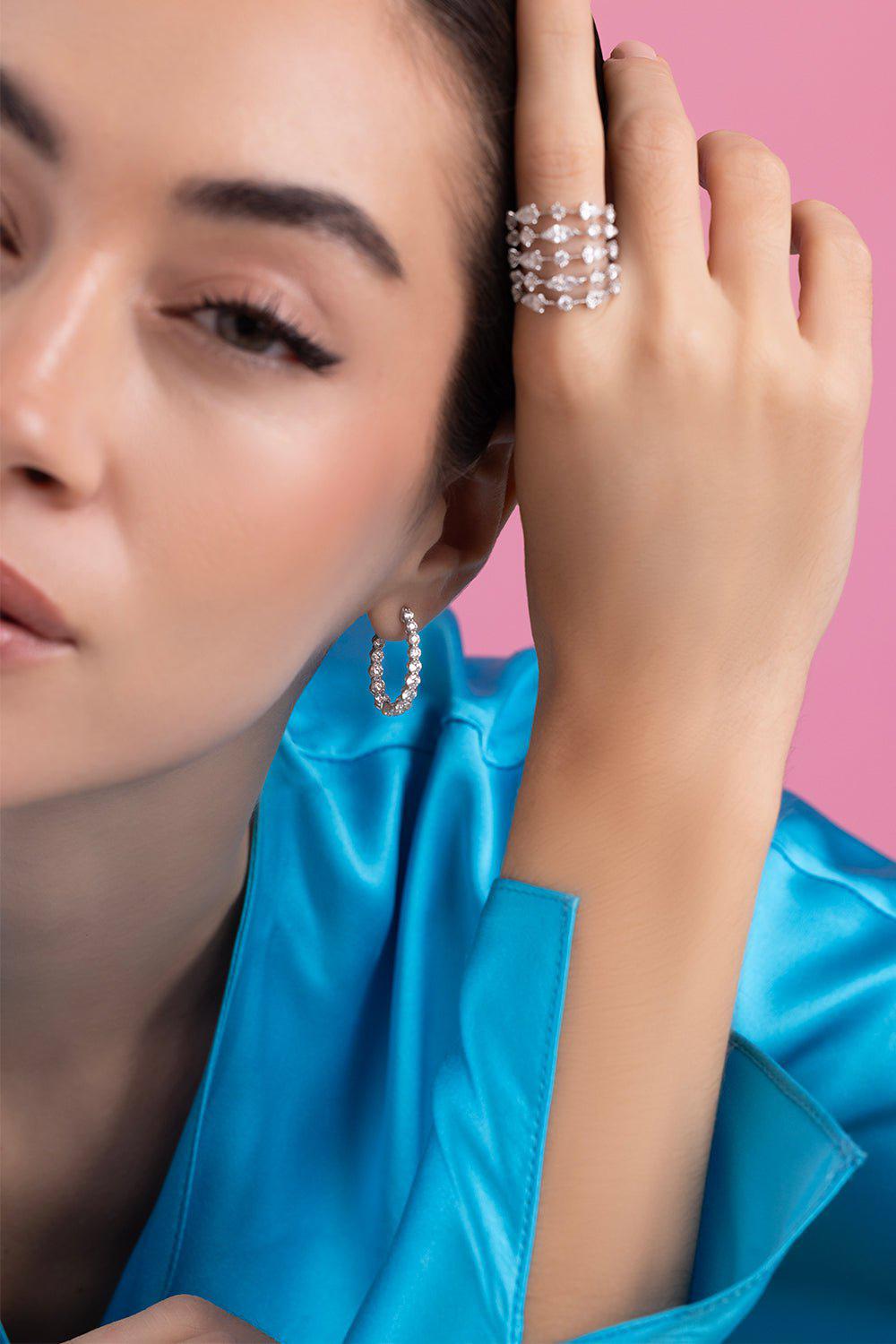 KWIAT-Lyric Hoop Earrings-WHITE GOLD