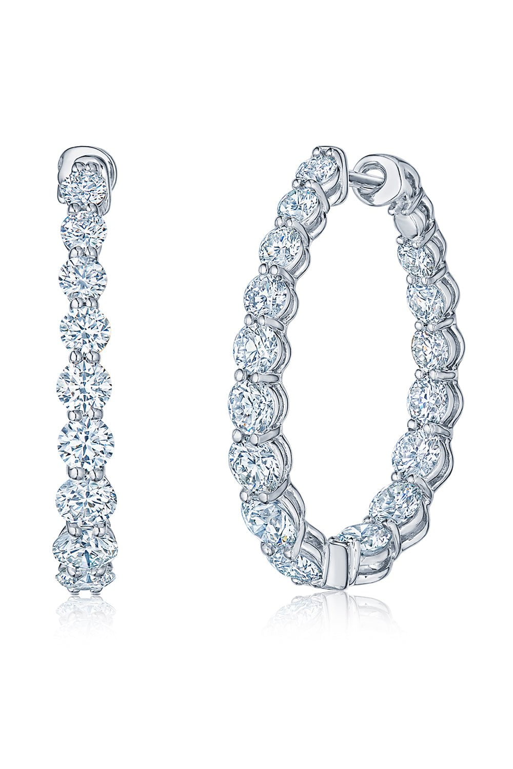KWIAT-Lyric Hoop Earrings-WHITE GOLD