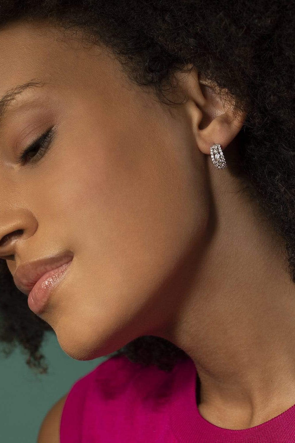 KWIAT-Lyric Huggie Earrings-WHITE GOLD