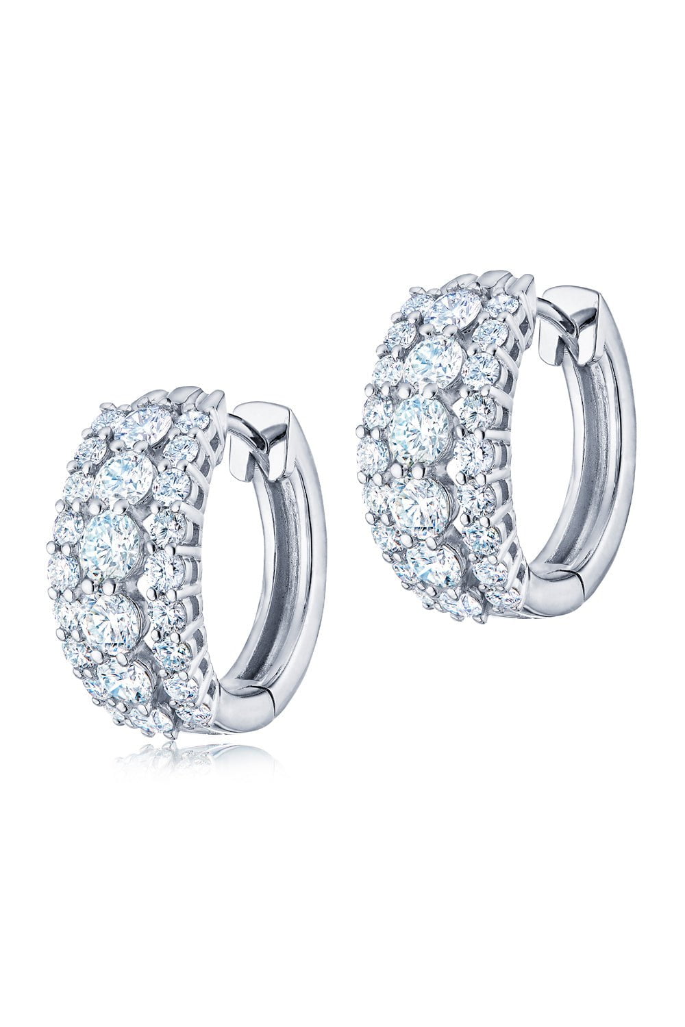 KWIAT-Lyric Huggie Earrings-WHITE GOLD