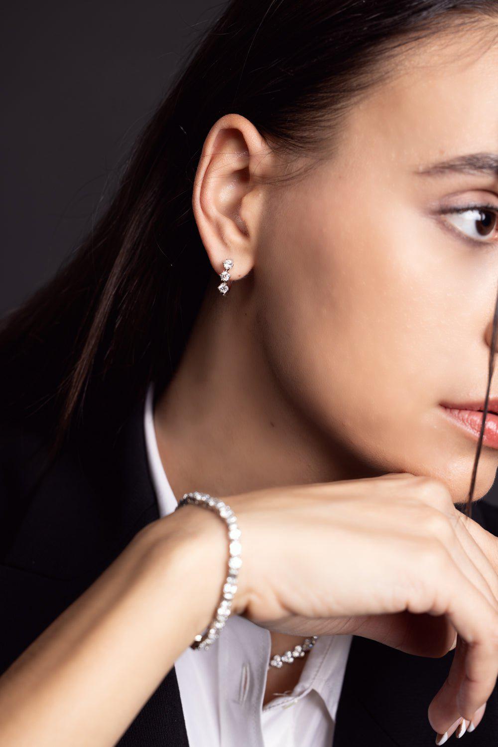 KWIAT-Medium Starry Night Hoop Earrings-WHITE GOLD