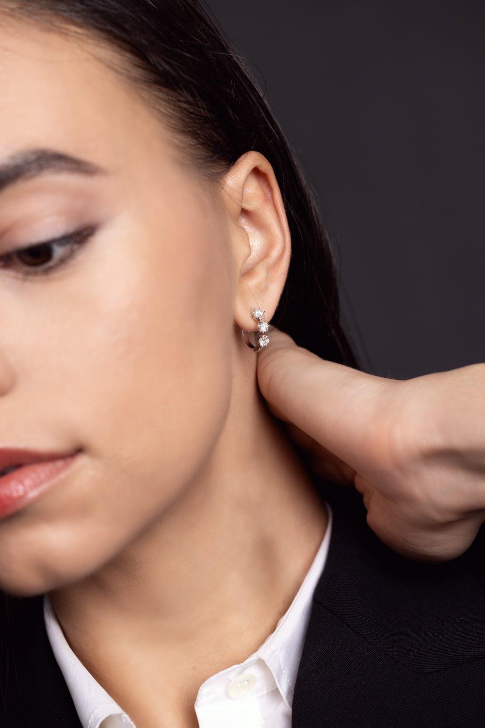 KWIAT-Medium Starry Night Hoop Earrings-WHITE GOLD