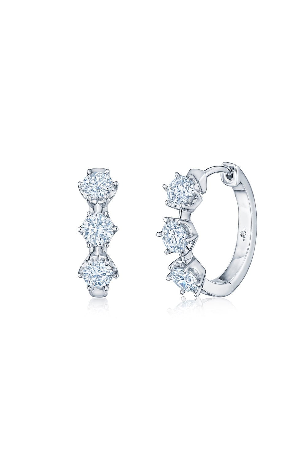KWIAT-Medium Starry Night Hoop Earrings-WHITE GOLD