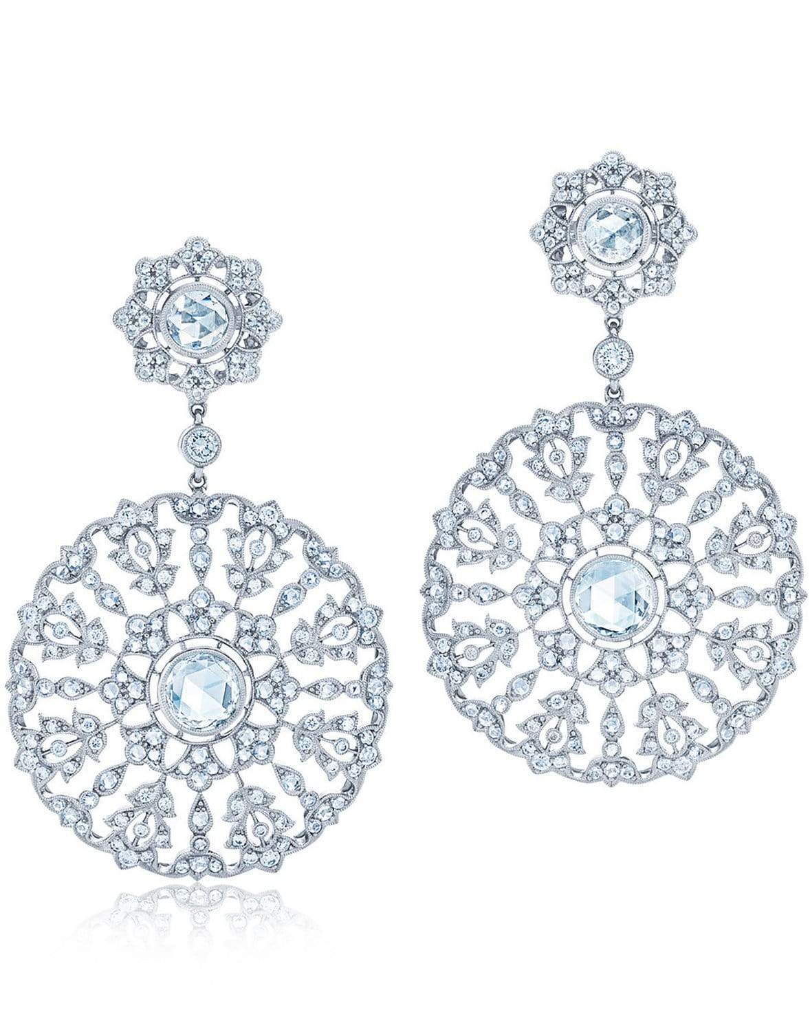 KWIAT-Splendor Chandelier Earrings-WHITE GOLD