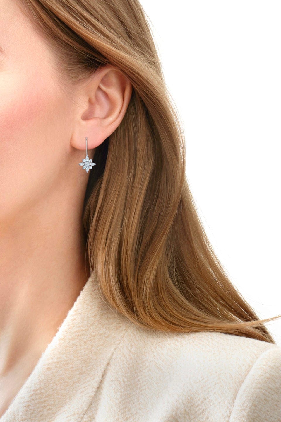 KWIAT-Star Diamond Drop Earrings-WHITE GOLD
