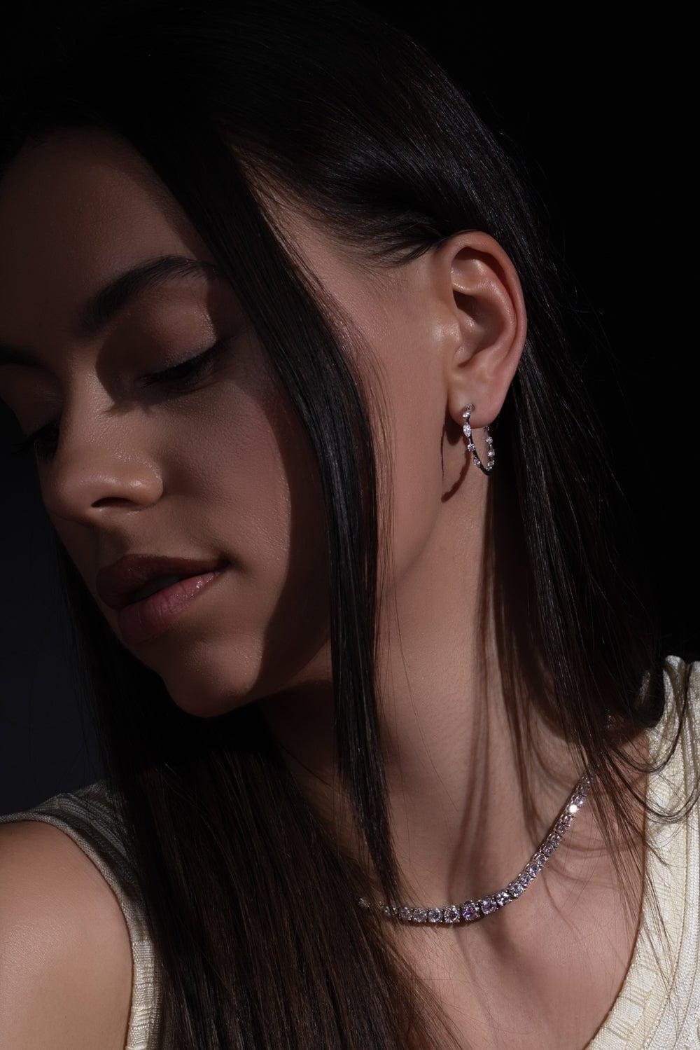 KWIAT-Starry Night Diamond Hoop Earrings-WHITE GOLD