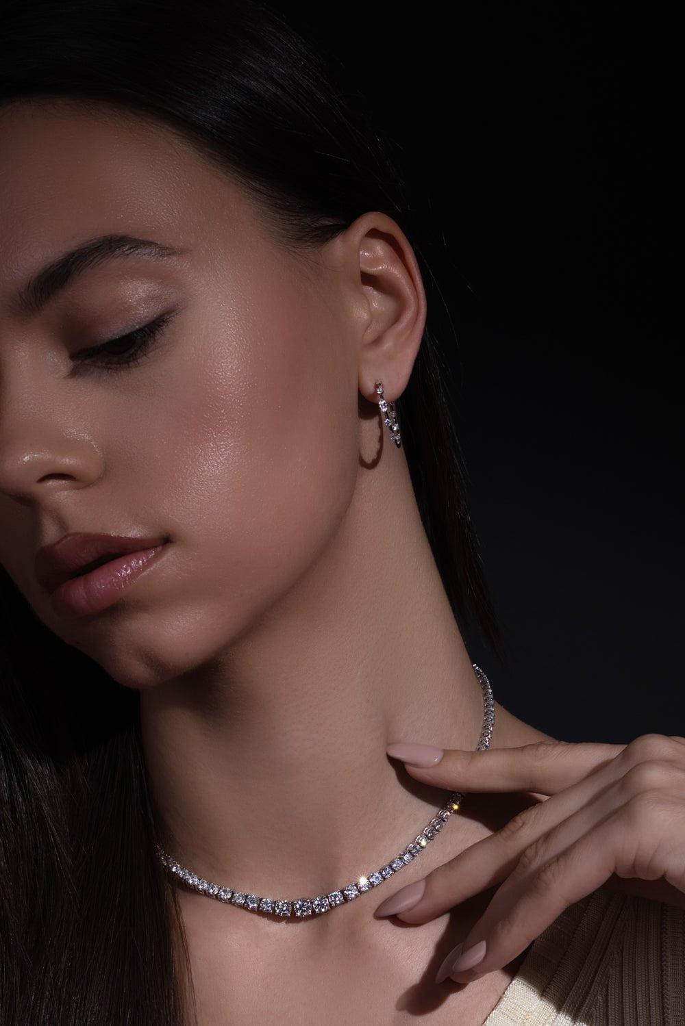 KWIAT-Starry Night Diamond Hoop Earrings-WHITE GOLD