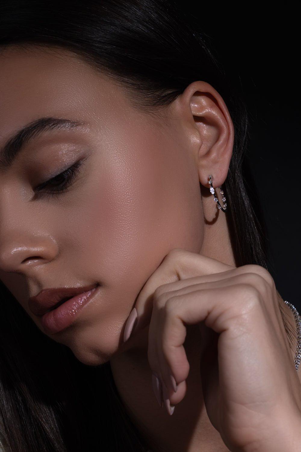 KWIAT-Starry Night Diamond Hoop Earrings-WHITE GOLD