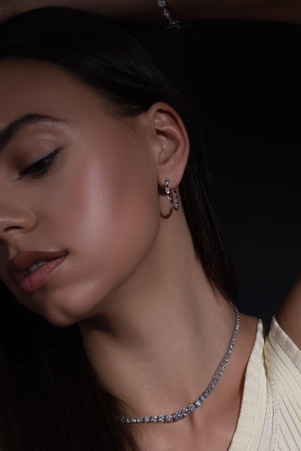 KWIAT-Starry Night Diamond Hoop Earrings-WHITE GOLD