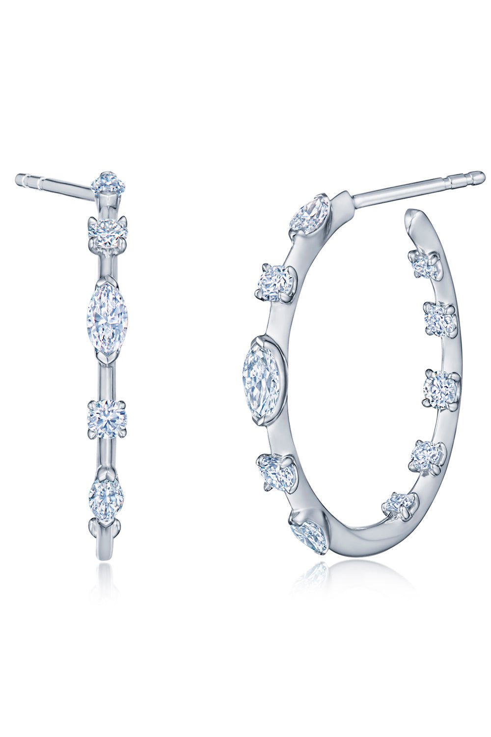 KWIAT-Starry Night Diamond Hoop Earrings-WHITE GOLD