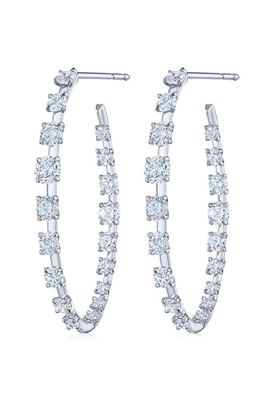 KWIAT-Starry Night Hoop Earrings-WHITE GOLD