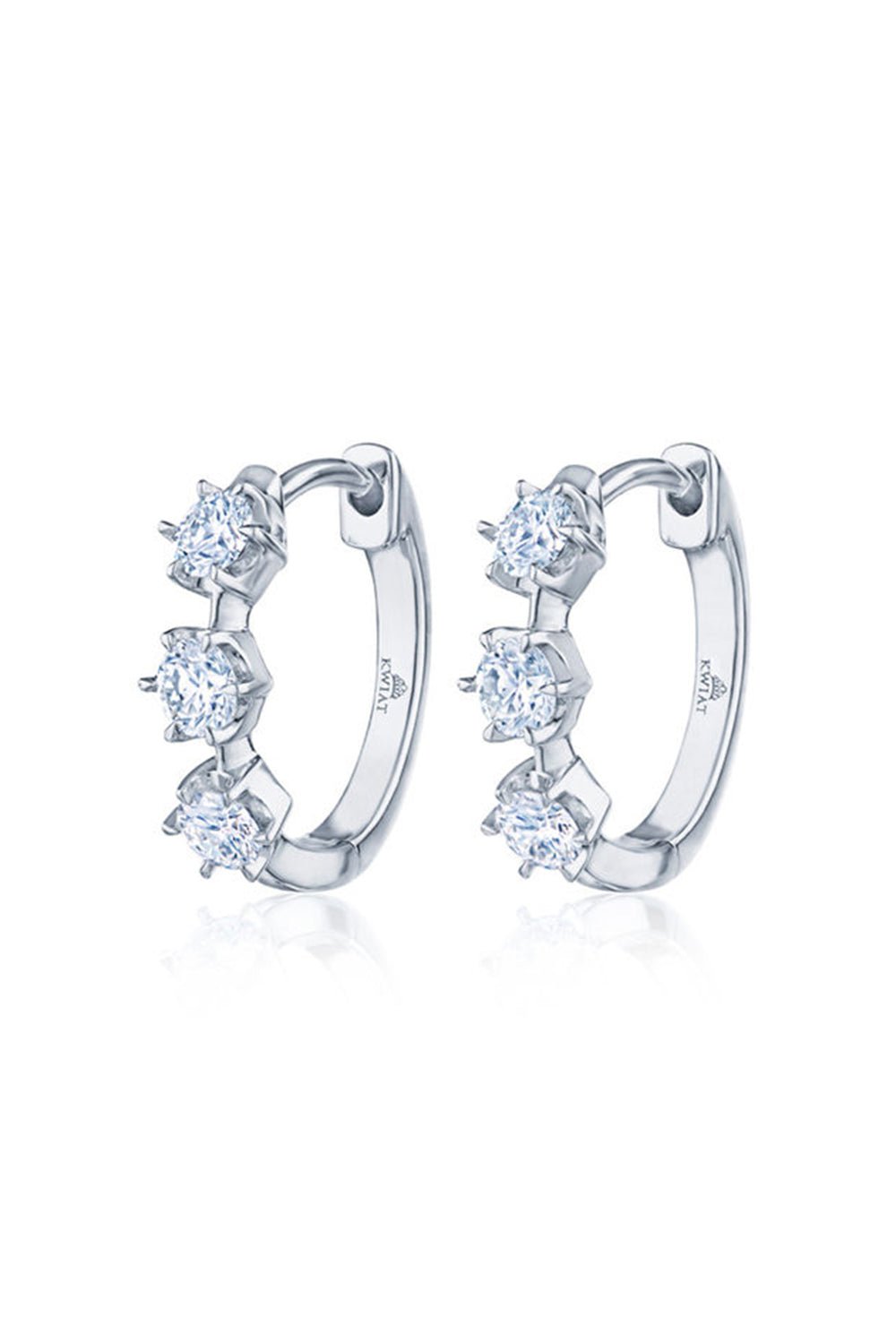 KWIAT-Starry Night Huggie Hoop Earrings-WHITE GOLD