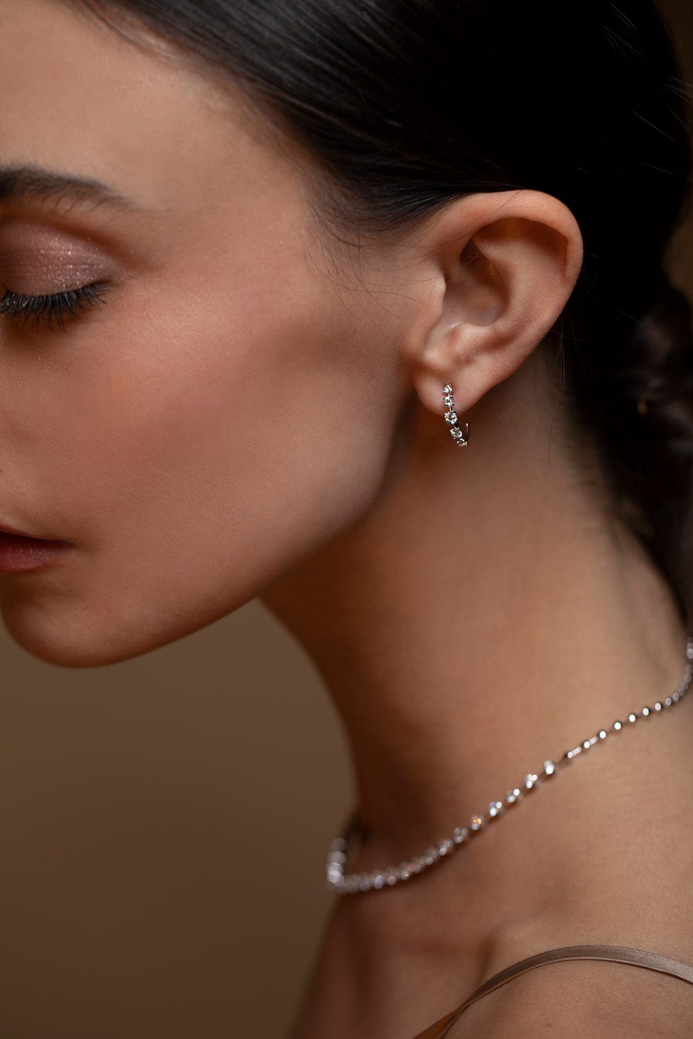 KWIAT-Starry Night Petite Hoop Earrings-WHITE GOLD