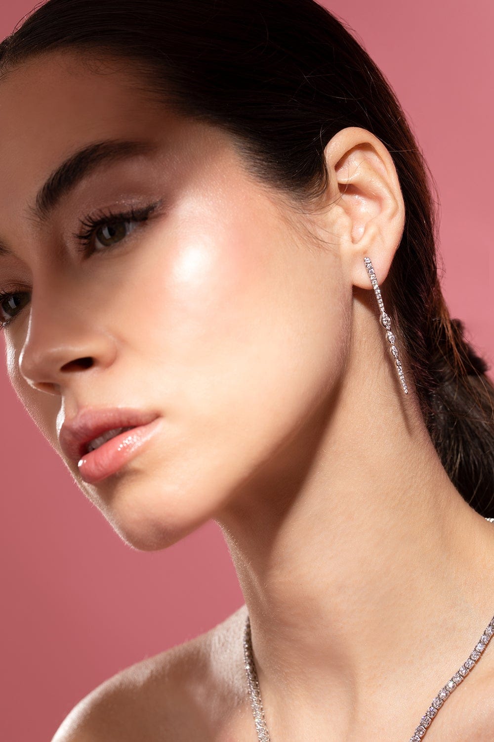 KWIAT-Vine Diamond Drop Earrings-WHITE GOLD