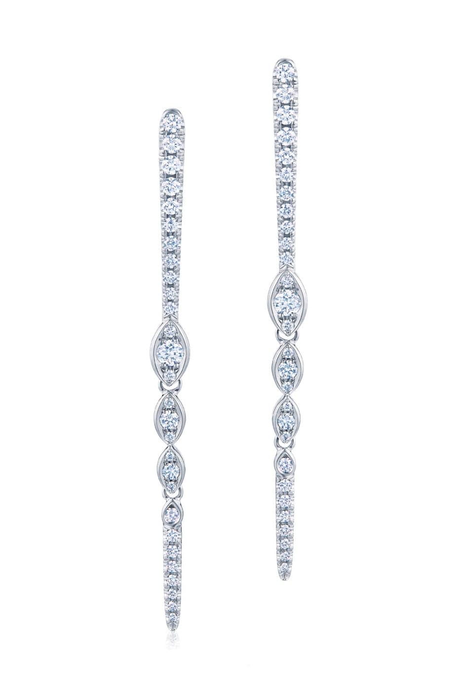 KWIAT-Vine Diamond Drop Earrings-WHITE GOLD