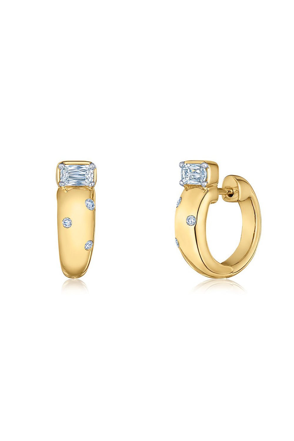 Cobblestone Accent Huggie Earrings
