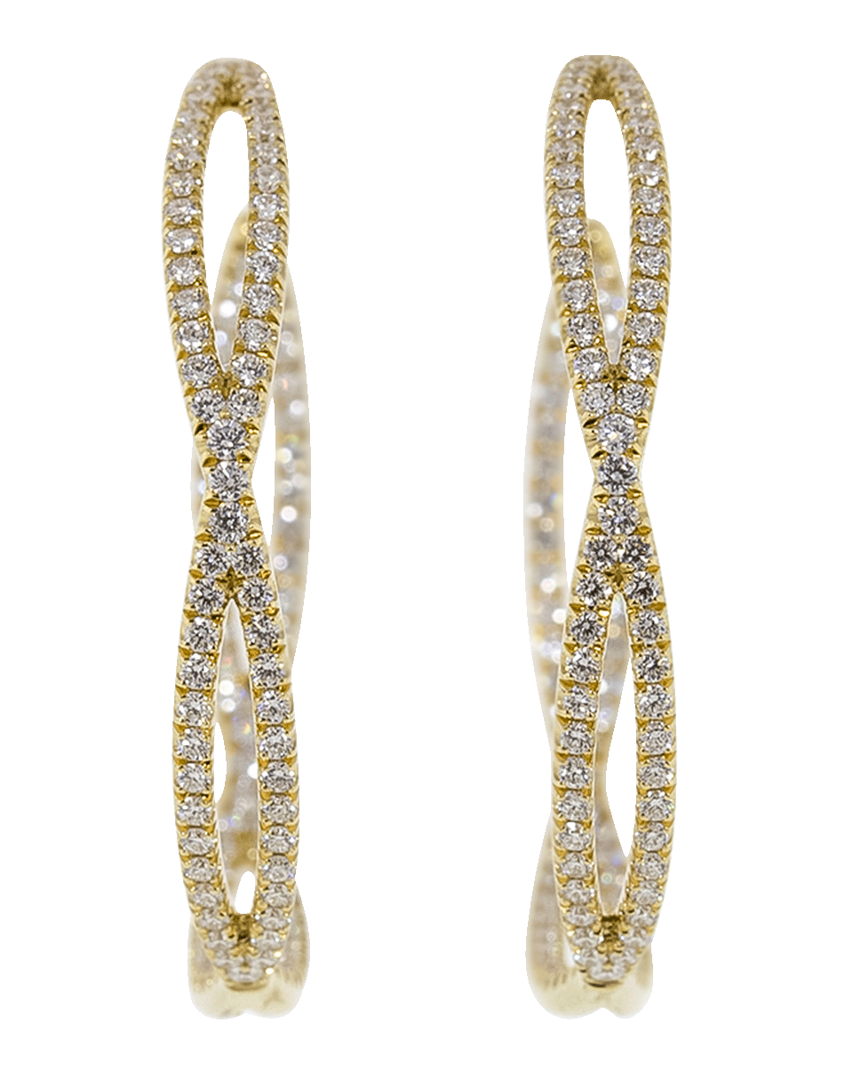 KWIAT-Fidelity Collection Diamond Pave Hoop Earrings-YELLOW GOLD