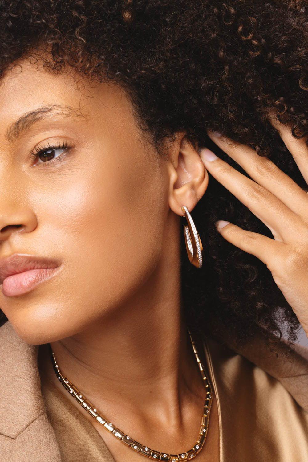 KWIAT-Orbit Hoop Earrings-YELLOW GOLD