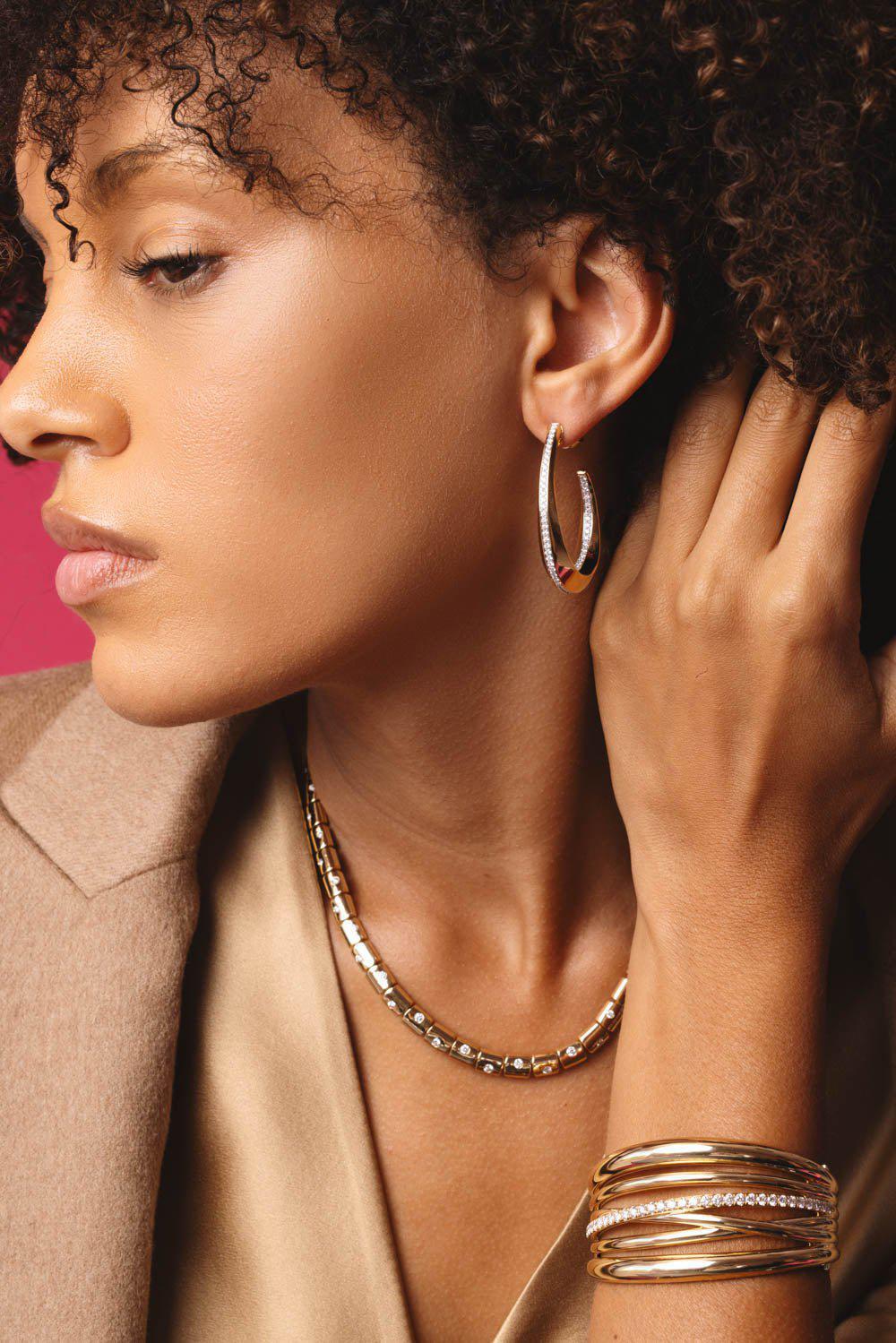 KWIAT-Orbit Hoop Earrings-YELLOW GOLD