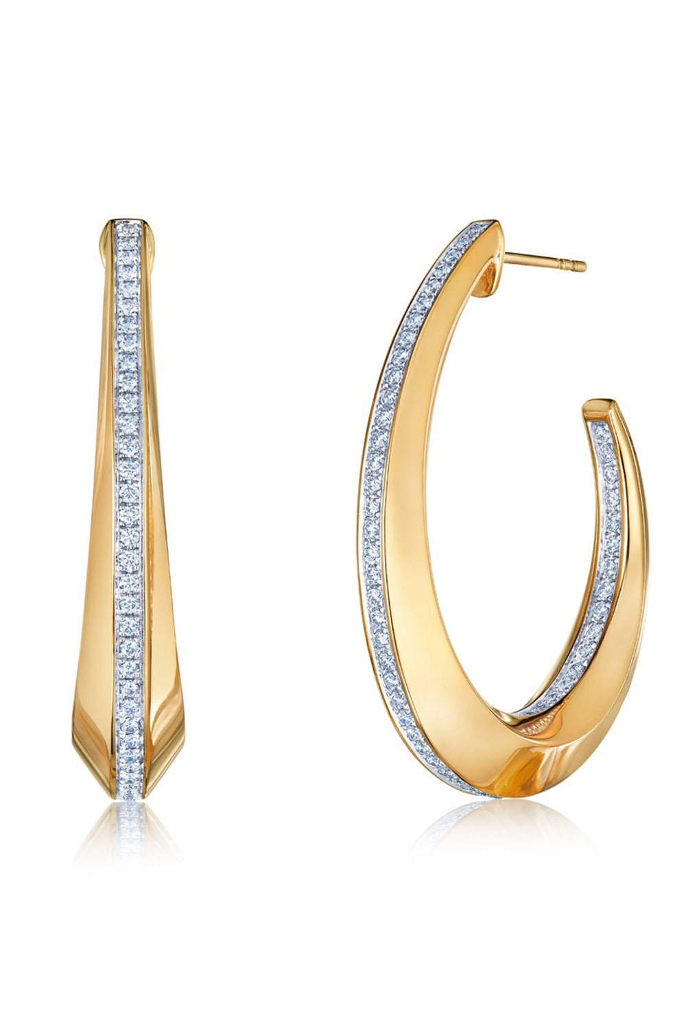 KWIAT-Orbit Hoop Earrings-YELLOW GOLD