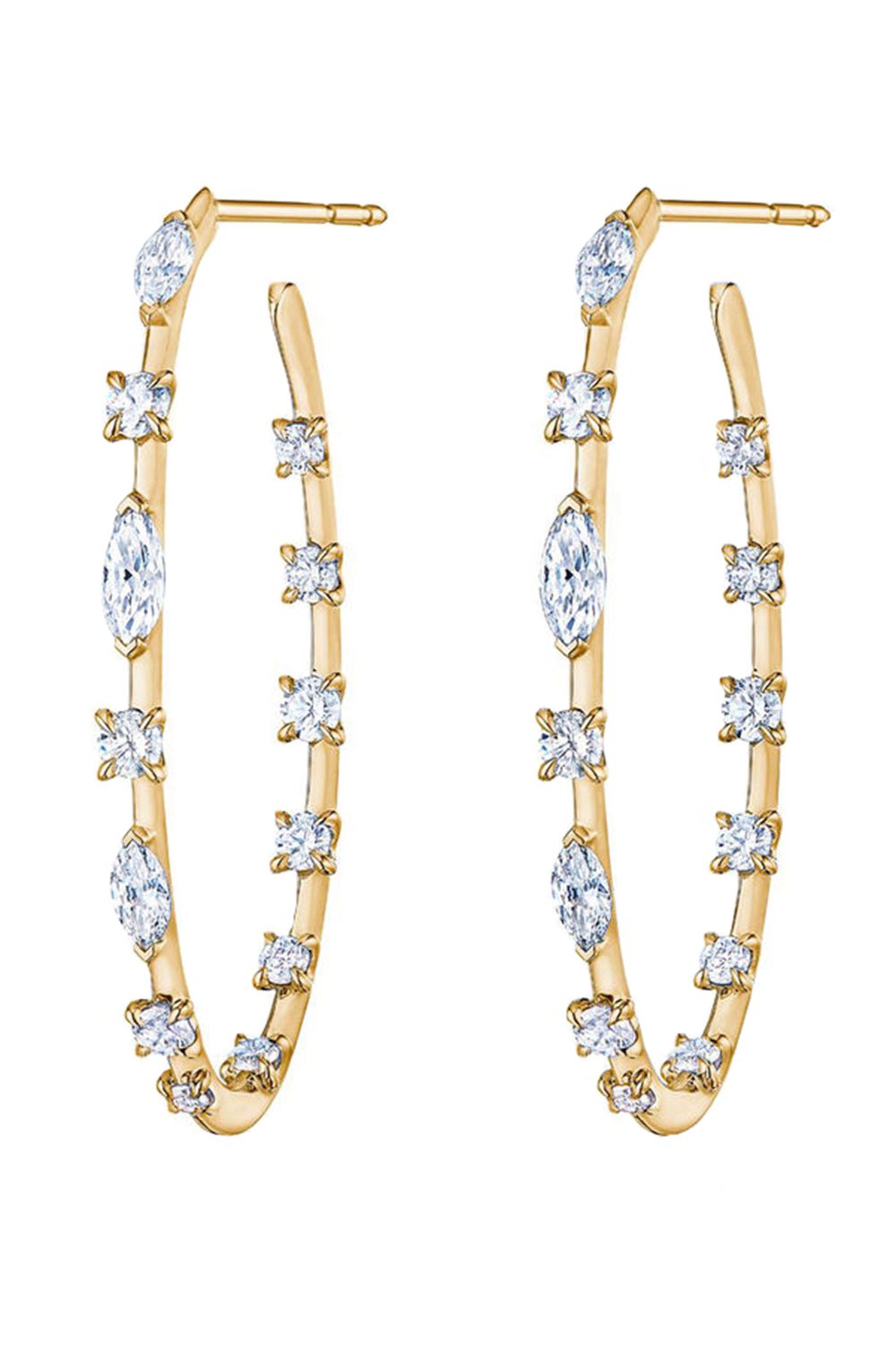 KWIAT-Starry Night Diamond Hoop Earrings-YELLOW GOLD