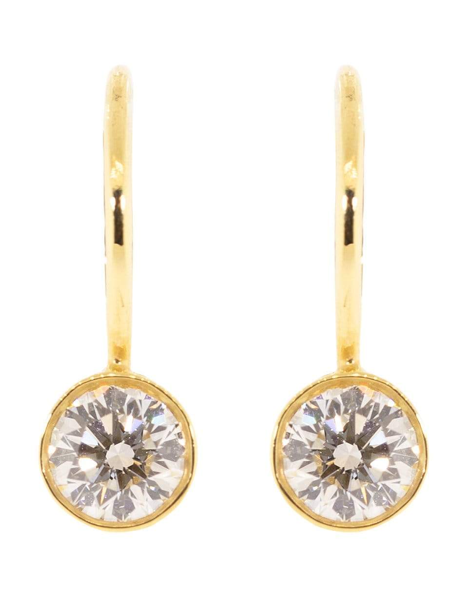 KWIAT-Yellow Gold Bezel Set Diamond Drop Earrings-YELLOW GOLD