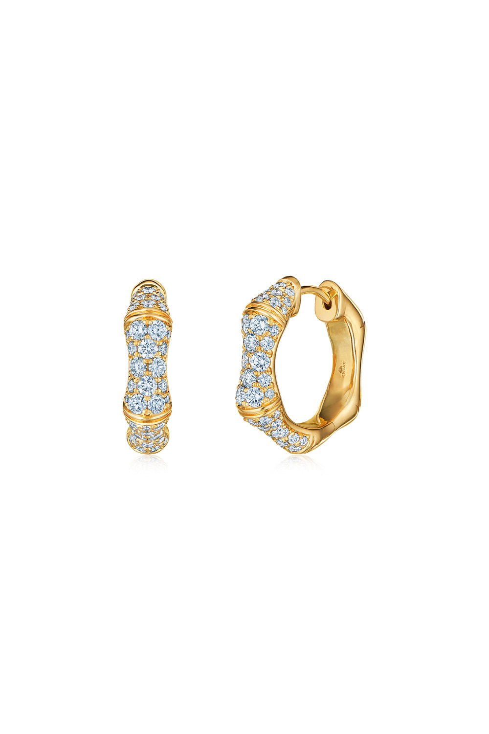 KWIAT-Zen Diamond Huggie Earrings-YELLOW GOLD