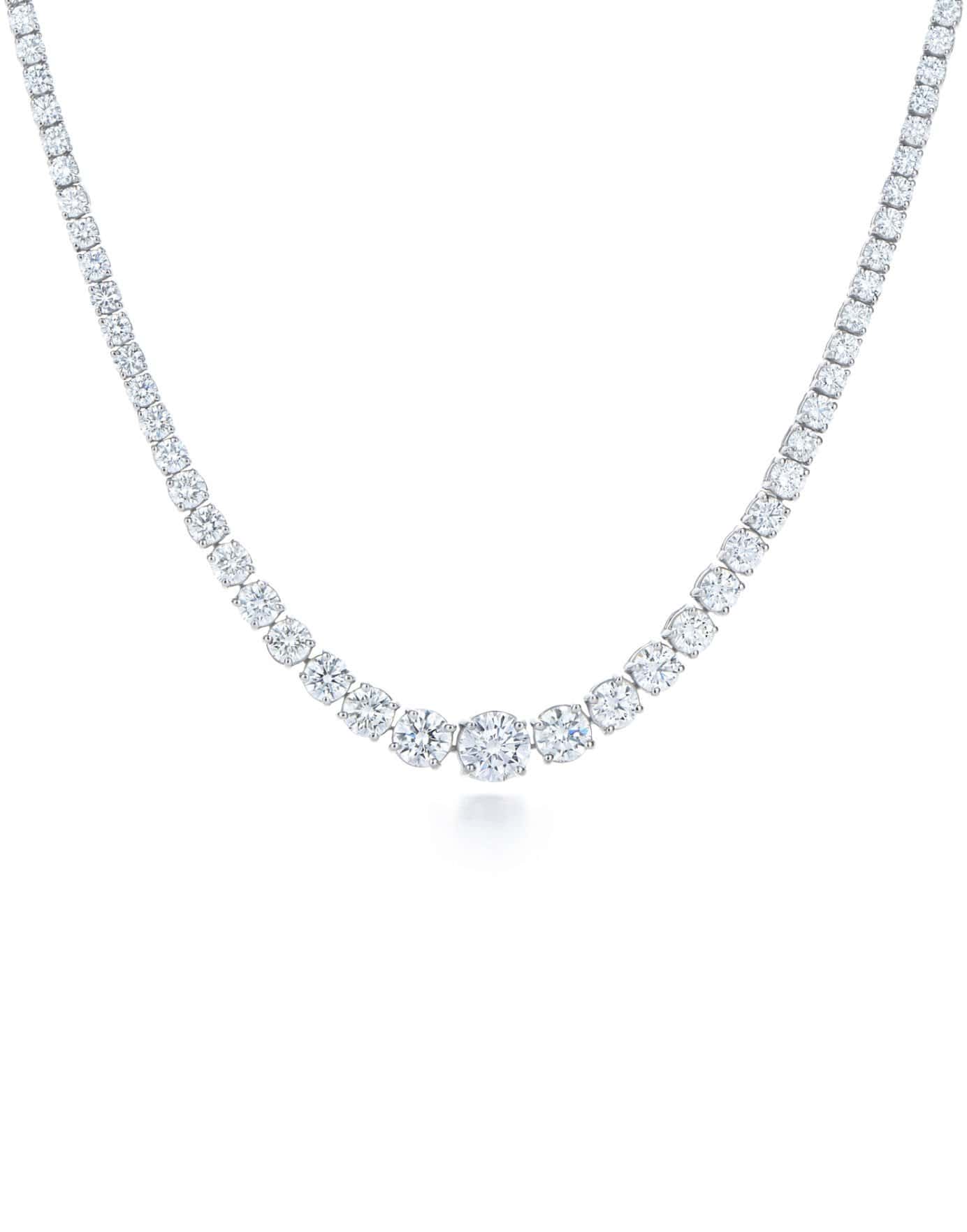 KWIAT-Graduated Diamond Riviera Necklace-PLAT