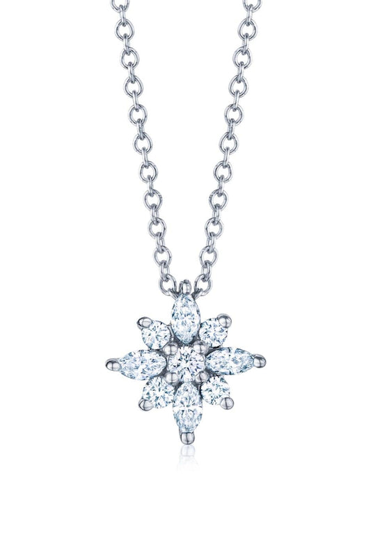 KWIAT-Petite Diamond Star Pendant Necklace-WHITE GOLD