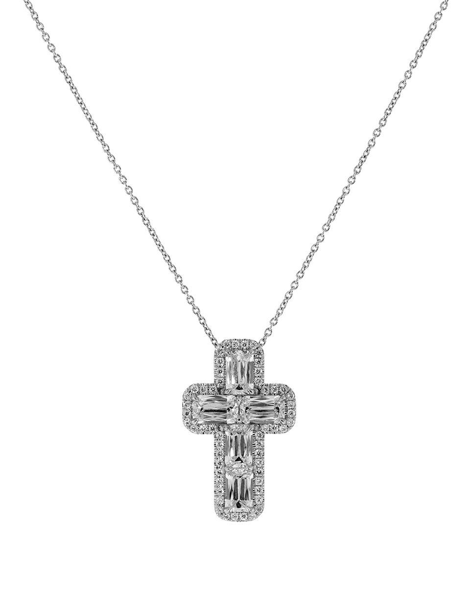 KWIAT-Ashoka Diamond Cross Necklace-PLATINUM