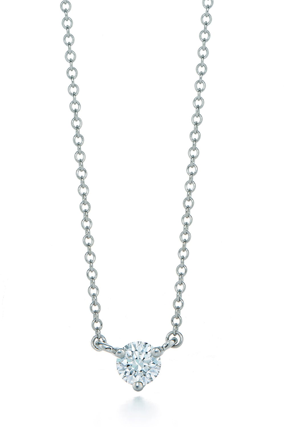 KWIAT-Classic 3 Prong Round Diamond Pendant Necklace-PLATINUM