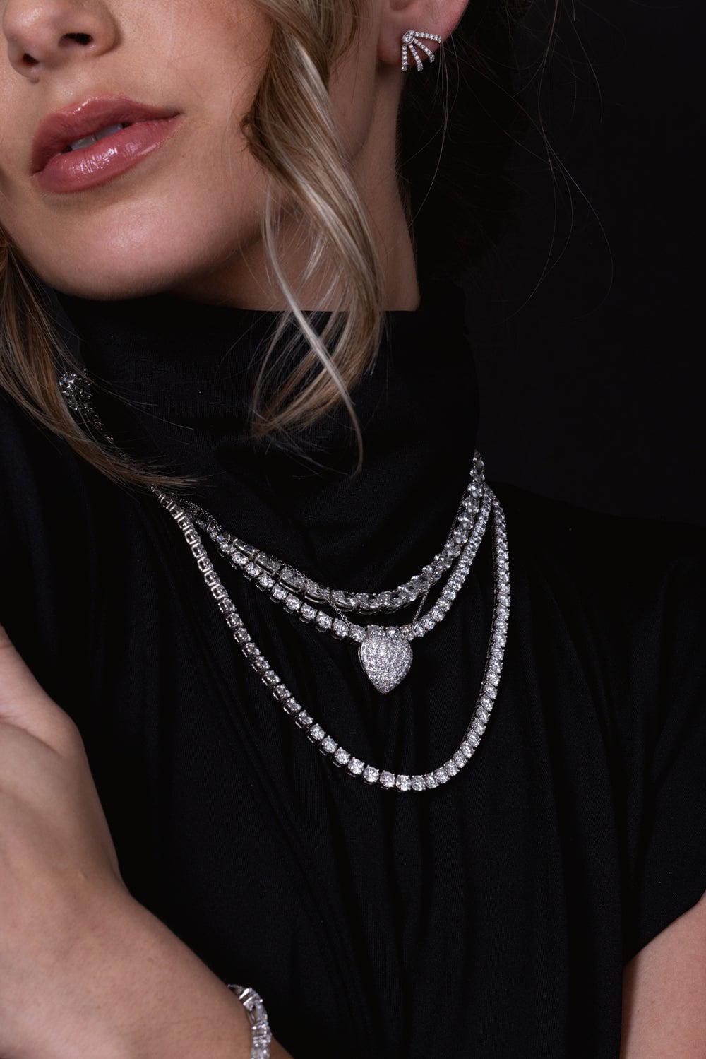 KWIAT-Graduating Round Diamond Riviera Necklace-PLATINUM