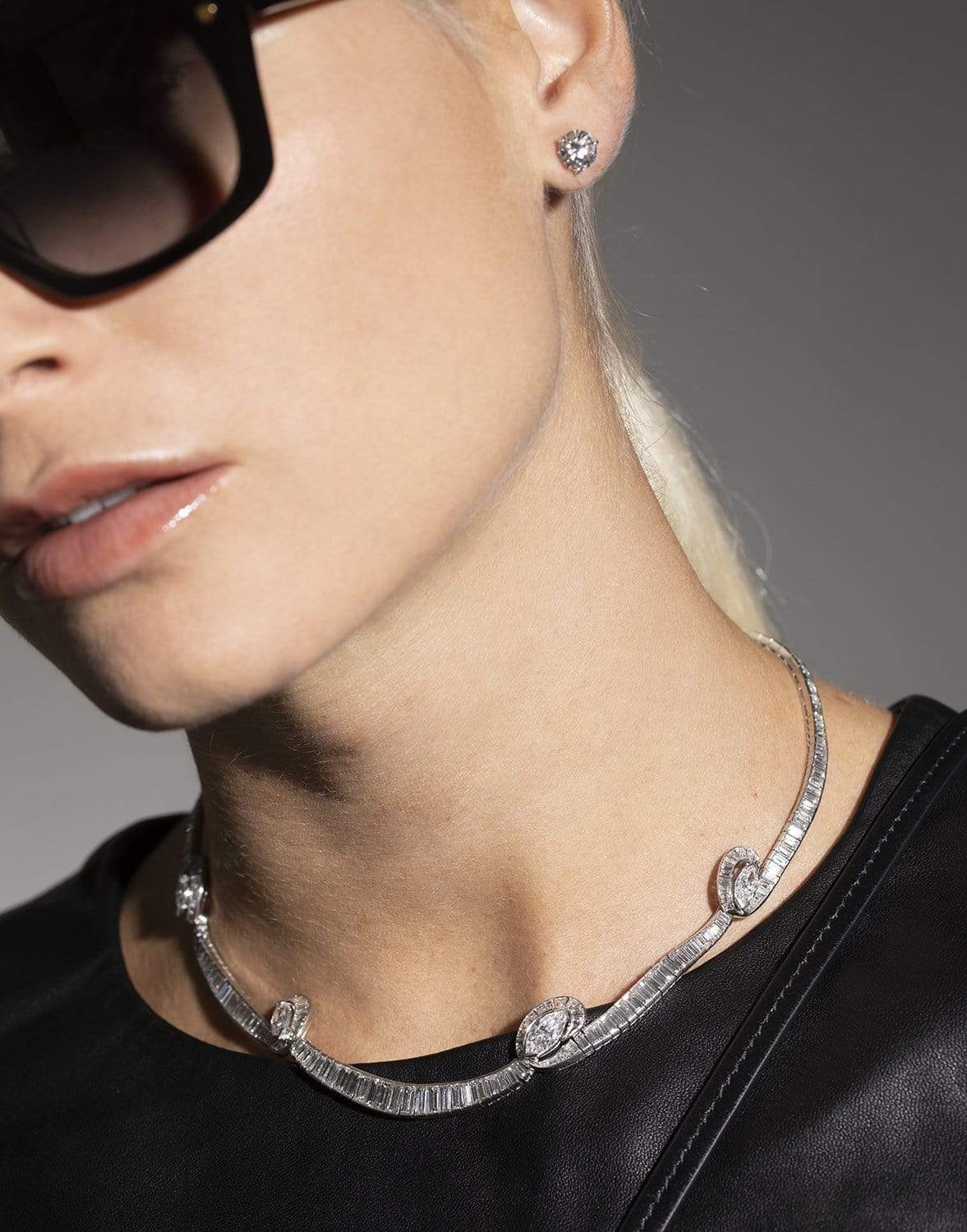 KWIAT-Legacy Marquise Diamond Swirl Necklace-PLATINUM