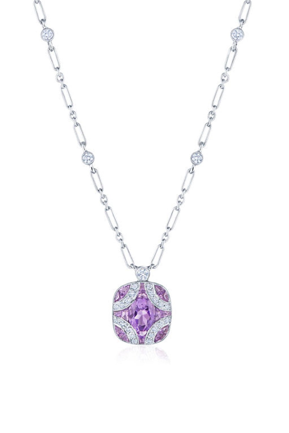 KWIAT-Argyle Amethyst Diamond Pendant Necklace-WHITE GOLD