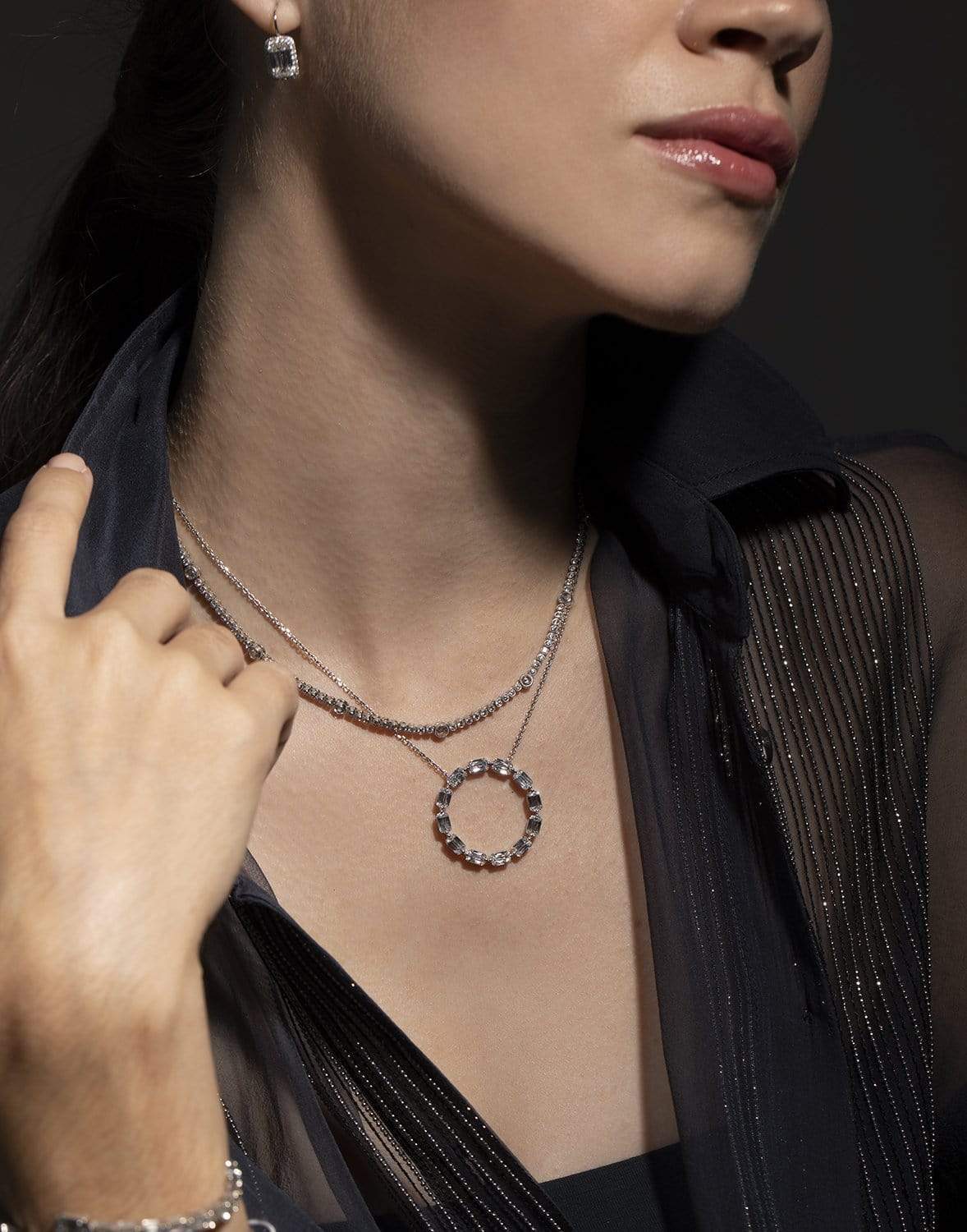 KWIAT-Ashoka Full Circle Pendant Necklace-WHITE GOLD
