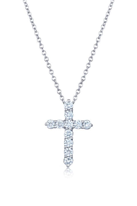 KWIAT-Diamond Cross Necklace-WHITE GOLD