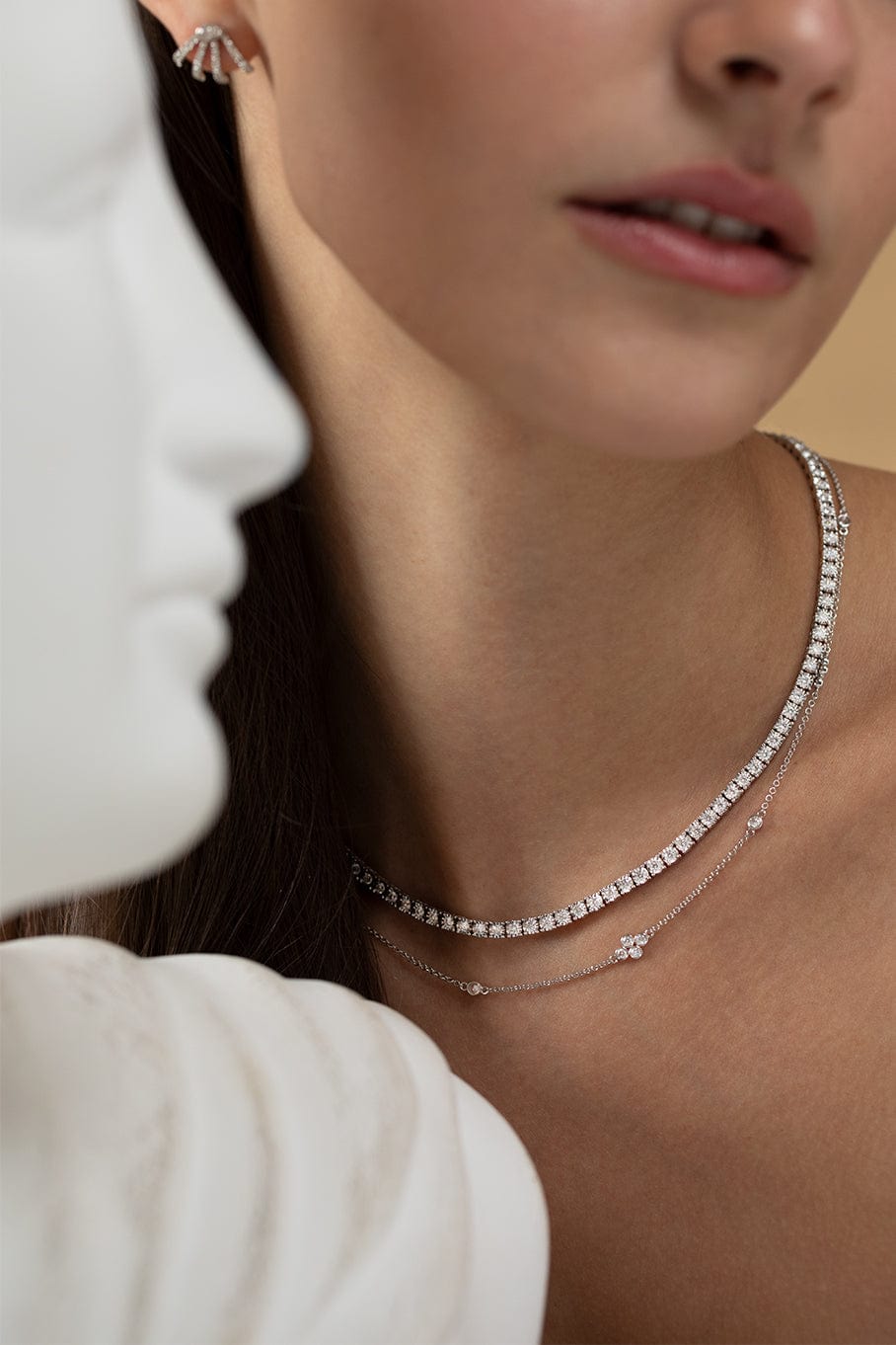 KWIAT-Diamond Strings Quads Necklace-WHITE GOLD