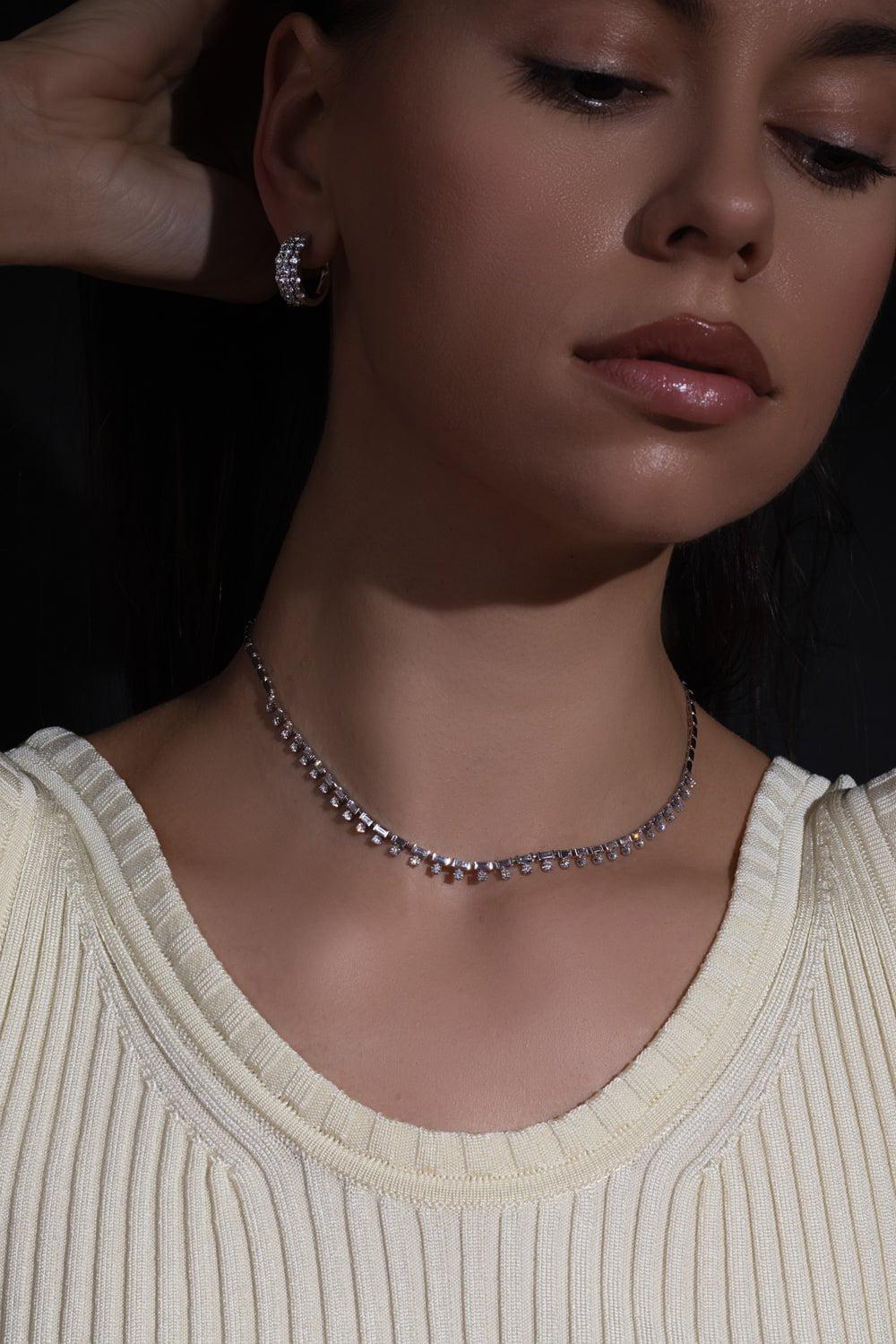 KWIAT-Duet Fringe Diamond Necklace-WHITE GOLD