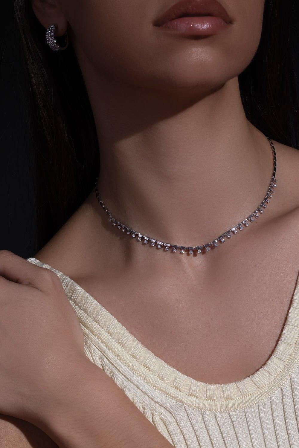 KWIAT-Duet Fringe Diamond Necklace-WHITE GOLD