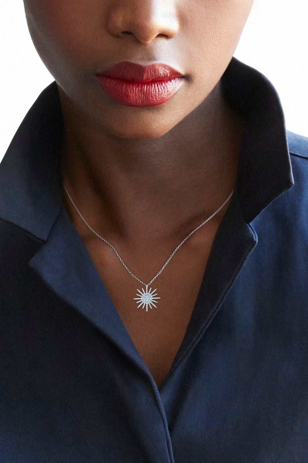 KWIAT-Elements Sunburst Pendant-WHITE GOLD
