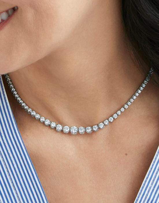 KWIAT-Illusion Set Diamond Riviera Necklace-WHITE GOLD