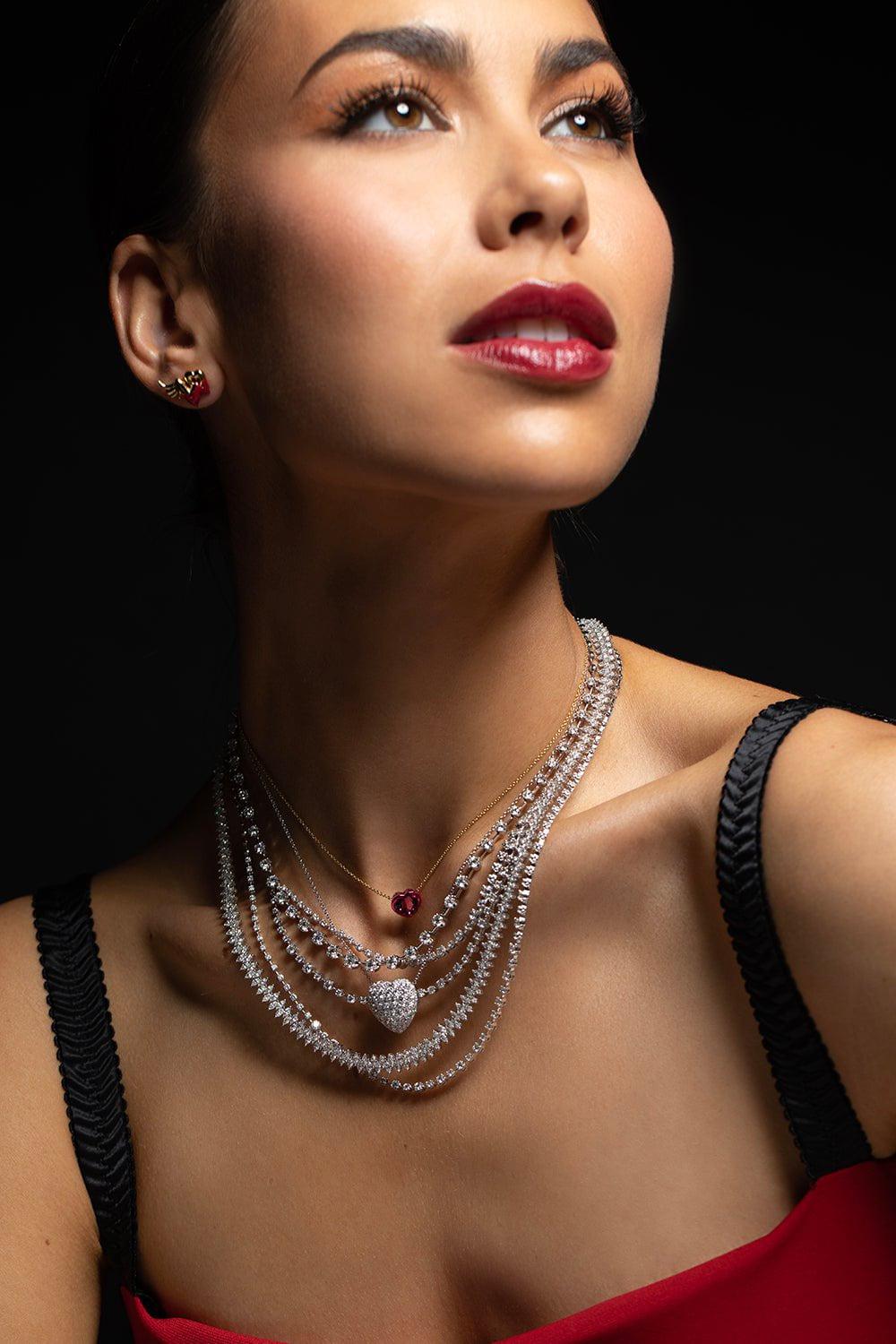 KWIAT-Marquise Diamond Line Necklace-WHITE GOLD