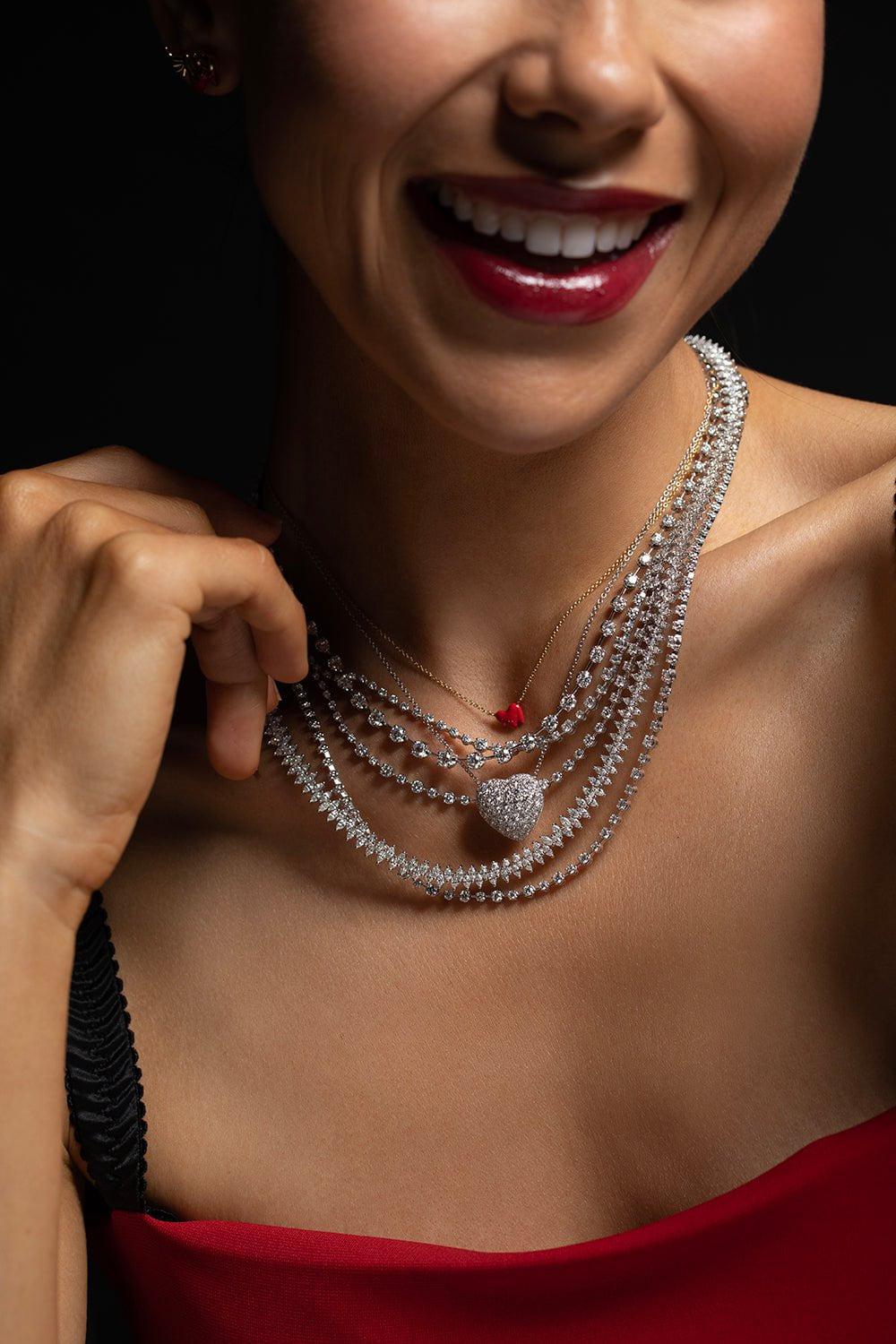 KWIAT-Marquise Diamond Line Necklace-WHITE GOLD