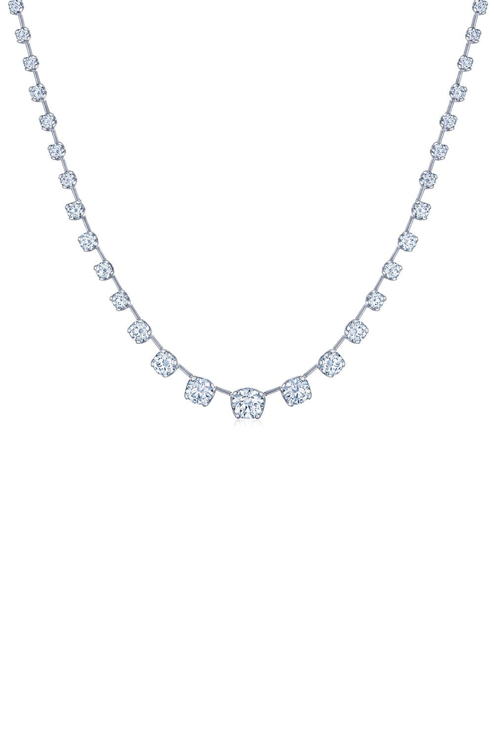 KWIAT-Starry Night Graduated Round Eternity Necklace-WHITE GOLD