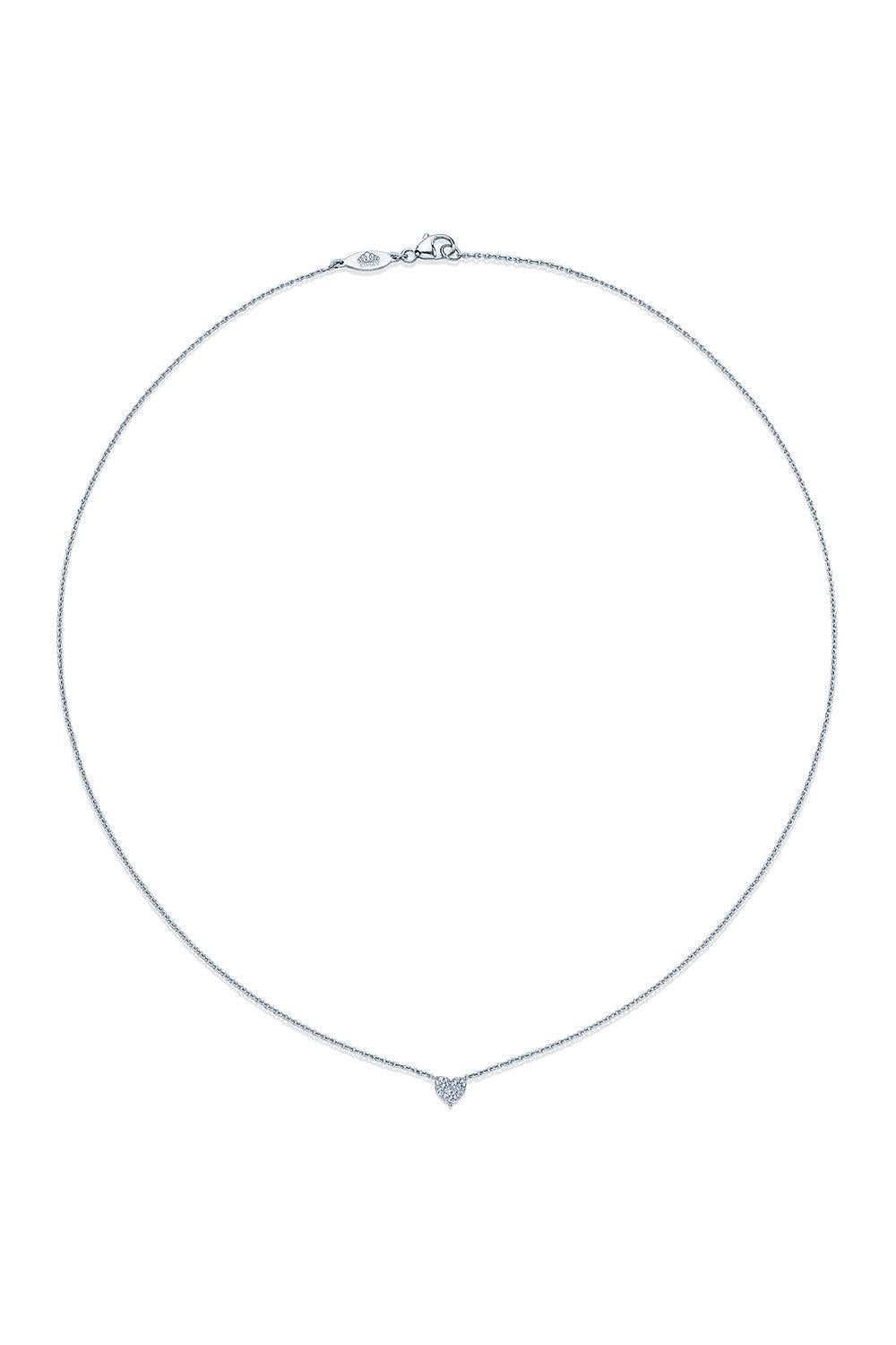 KWIAT-Sunburst Diamond Heart Pendant Necklace-WHITE GOLD