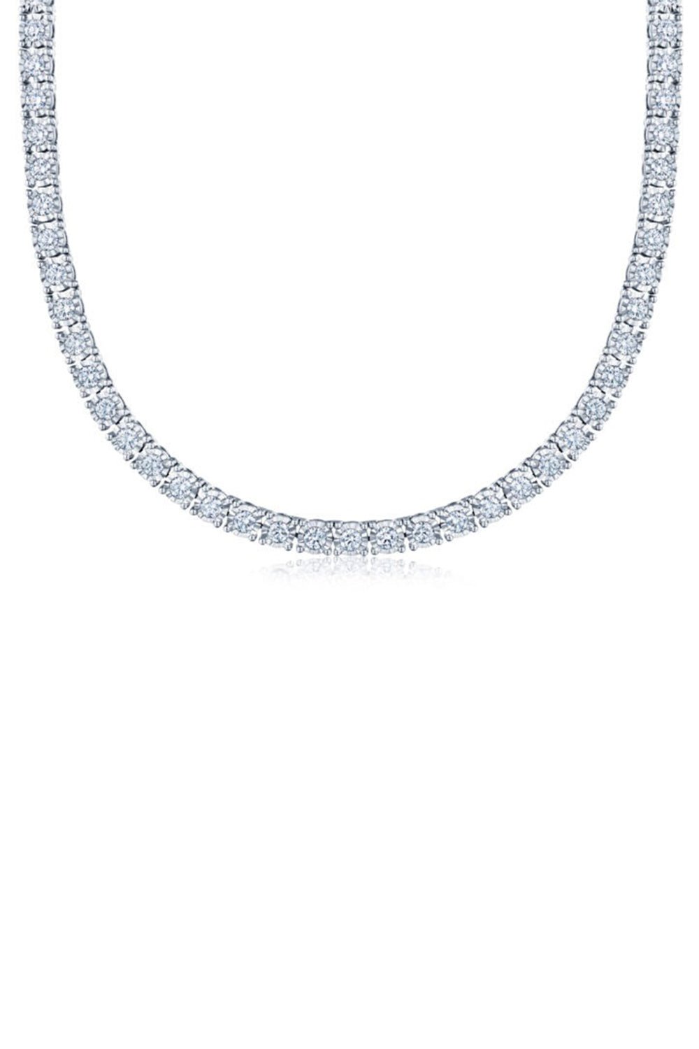 KWIAT-Sunburst Diamond Line Necklace-WHITE GOLD