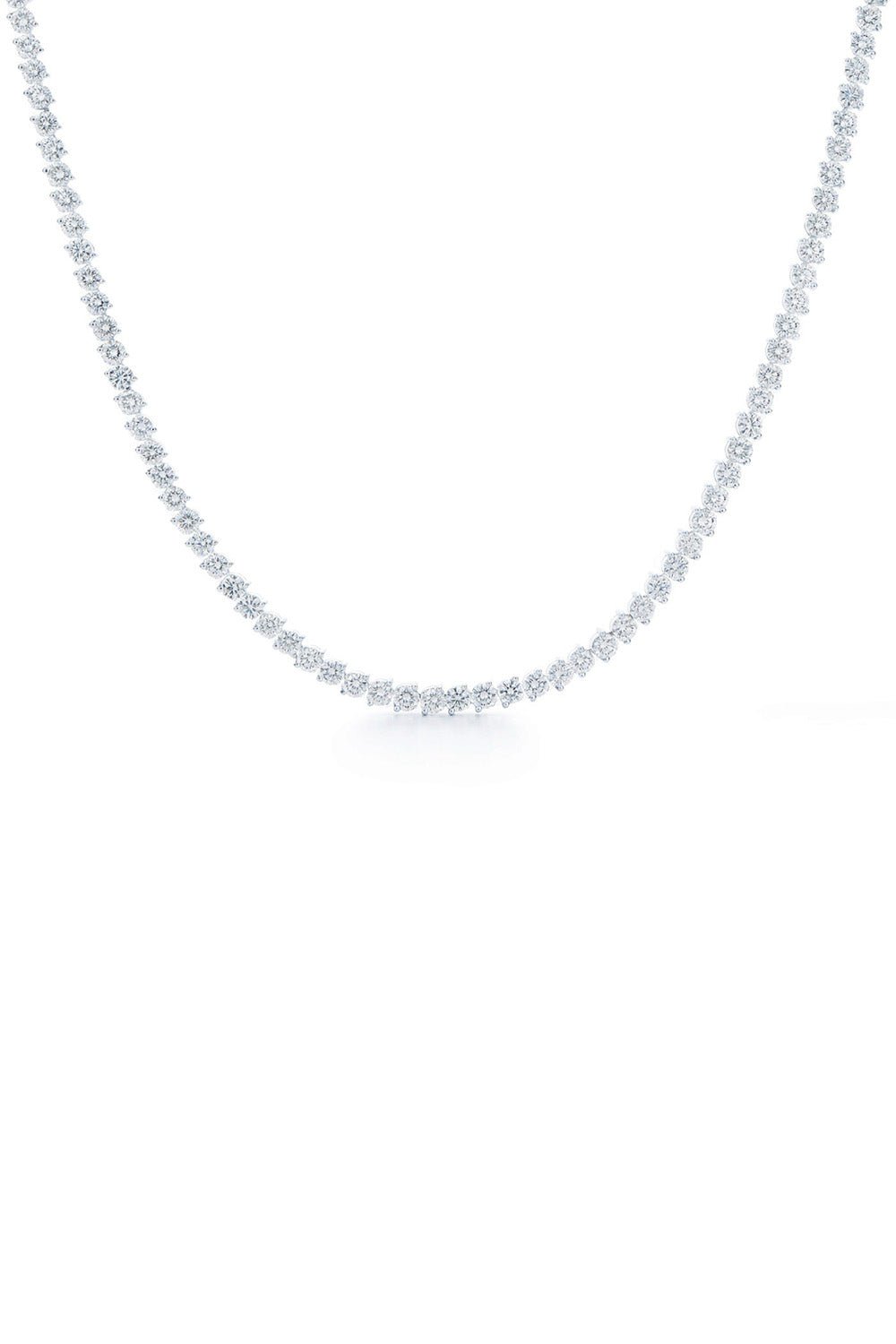 KWIAT-Two Prong Line Diamond Necklace-WHITE GOLD